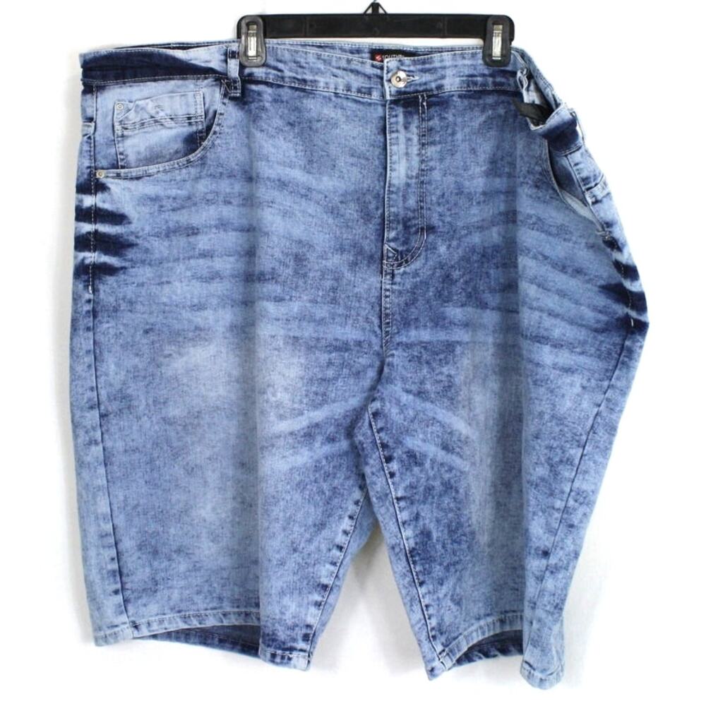 Southpole Denim Jean Shorts Mens 52 Stretch Acid Wash Baggy Jorts